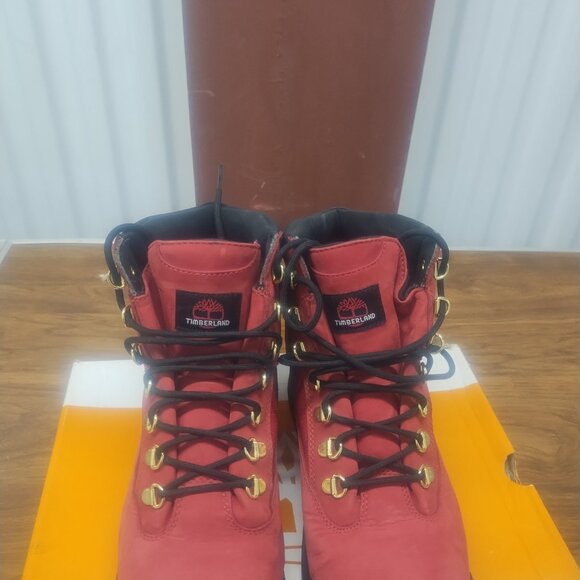 Mens 6" Timberland field boots Dk Rd Sz 8 - Picture 9 of 16